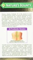 Nature's Bounty Probiotic 10 capsules close-up promotes convenient daily use.