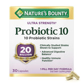 Nature's Bounty Probiotic 10 daily bottle ready for everyday use to support digestion.