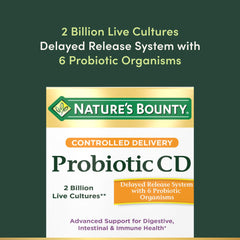 Nature's Bounty Probiotic 10 nutrition facts close-up highlighting CFU count.