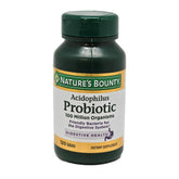 Nature's Bounty probiotic acidophilus tablets, front bottle, support daily digestion and balance