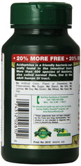 Nature's Bounty probiotic bottle label closeup showing 120-count packaging.