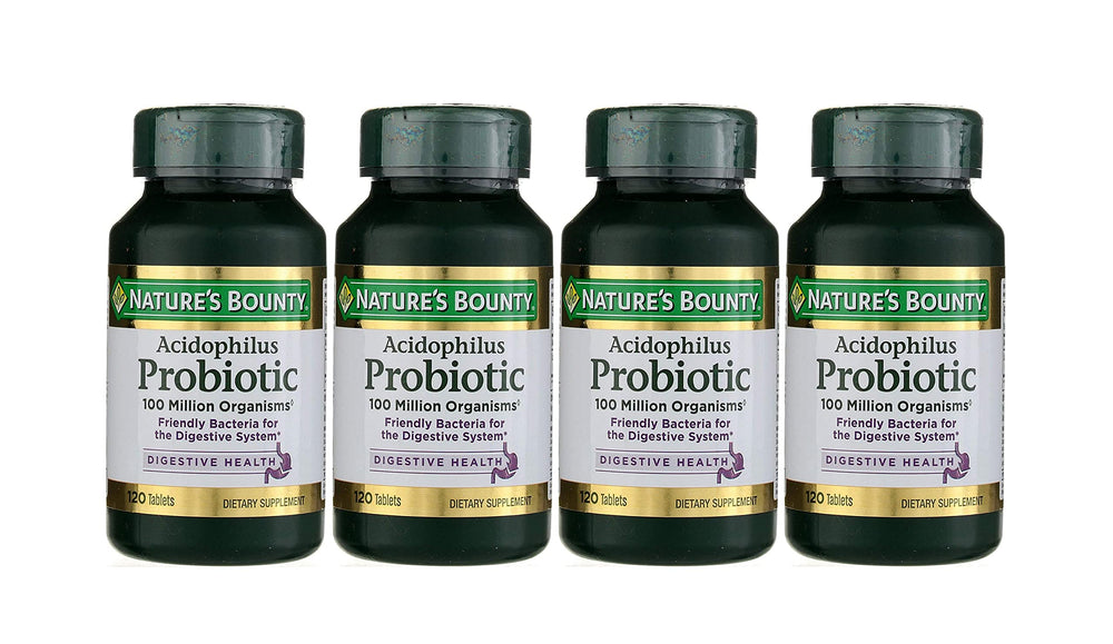 Nature's Bounty Probiotics Acidophilus bottle supports digestive balance and daily wellness.