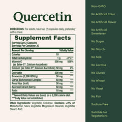 Rose hips and rutin ingredients in Nature’s Bounty Quercetin.
