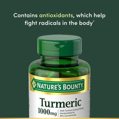 Nature's Bounty turmeric capsules side view for daily use