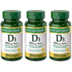 Nature's Bounty Vitamin D3 softgels bottle front, high-potency daily immune-support option.