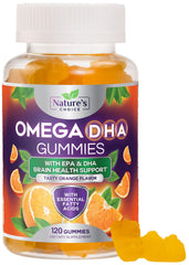 Nature's Choice Omega 3 Gummies bottle on the shelf for everyday wellness.