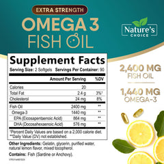Purified Nature's Choice omega3 softgels, burp-free daily use