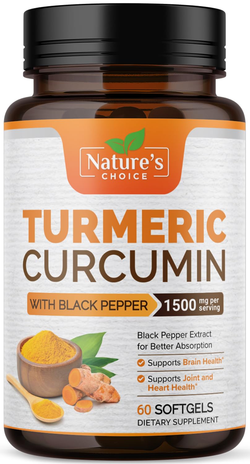 Nature's Choice Turmeric Curcumin 1500mg bottle for daily joint support.