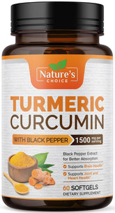 Nature's Choice Turmeric Curcumin 1500mg bottle for daily joint support.