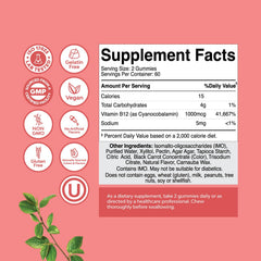 Close-up of Natures Craft B12 gummy texture, smooth chew for daily energy.
