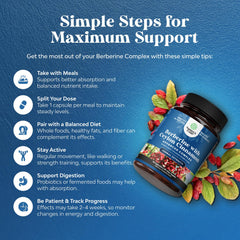 Natures Craft Berberine Cinnamon Capsules, highlighting extra strength heart-support blend.