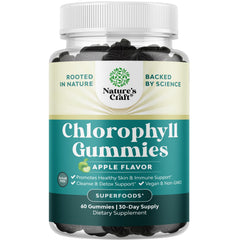 Natures Craft Chlorophyll Gummies bottle for daily detox support