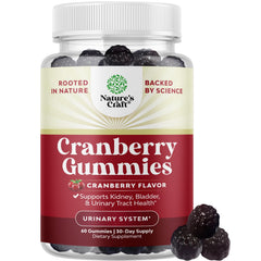 Natures Craft Cranberry Gummies show urinary health support.