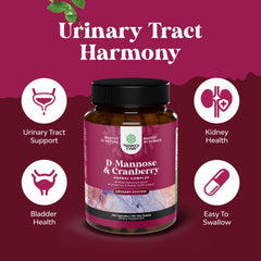 Natures Craft D Mannose Cranberry capsules pour for convenient daily urinary wellness