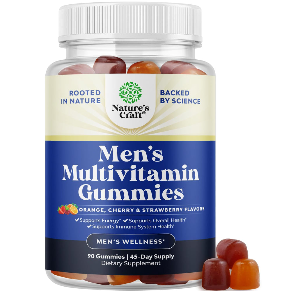 Natures Craft Daily Men's Multivitamin Gummies bottle front – convenient daily immune support.