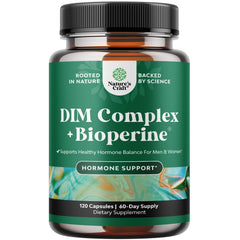 Natures Craft Extra Strength DIM bottle on shelf signaling hormone balance support.