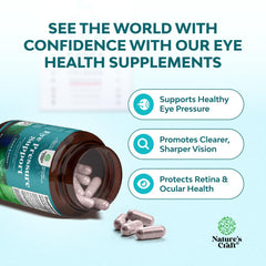Natures Craft Eye Pressure Support featuring ginkgo leaves for vascular eye health.