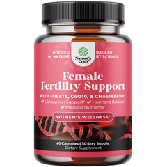 Natures Craft fertility pills bottle ready for daily preconception support.