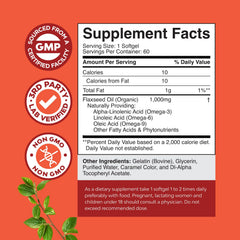 Closeup of Natures Craft flaxseed oil softgels for easy daily omega intake