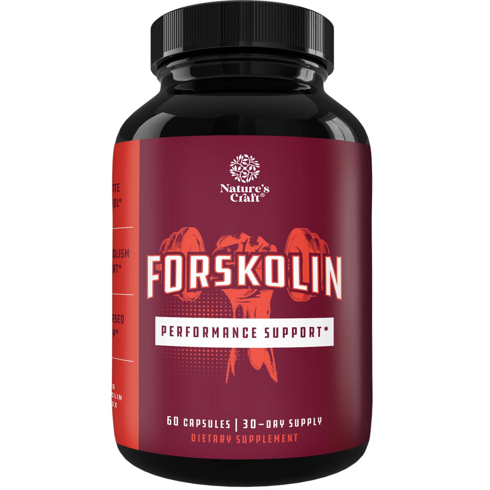 Natures Craft Forskolin bottle front view, premium design for daily metabolism support.