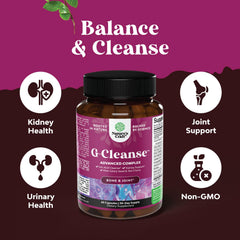 Natures Craft G-Cleanse label showing USA-made, GMP-compliant formula.