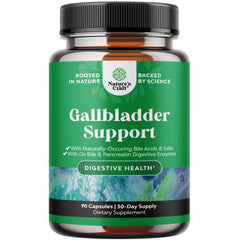 Natures Craft Gallbladder Support bottle image featuring ox bile enzymes for digestion.