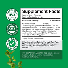 Natures Craft herbal laxative capsules closeup showing easy-to-take capsules for daily use
