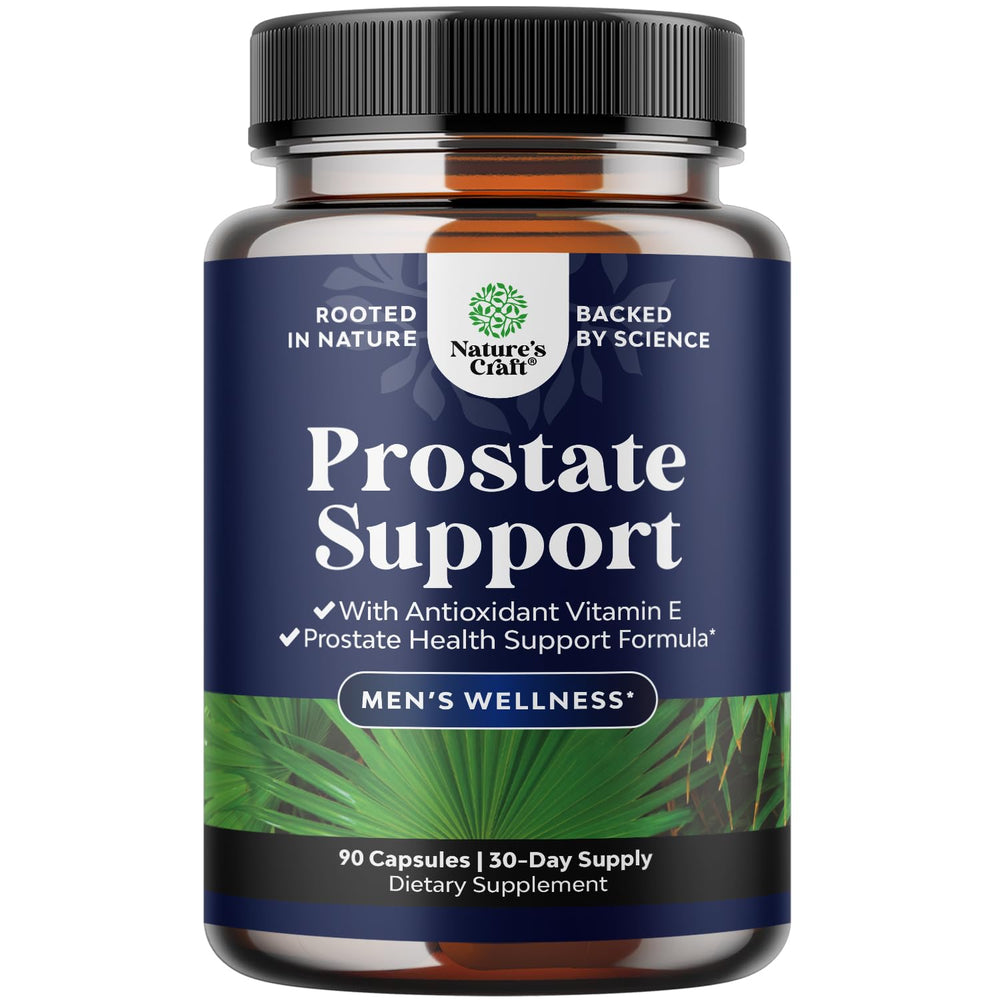 Nature's Craft Herbal Prostate Supplement bottle with capsules for urinary support.