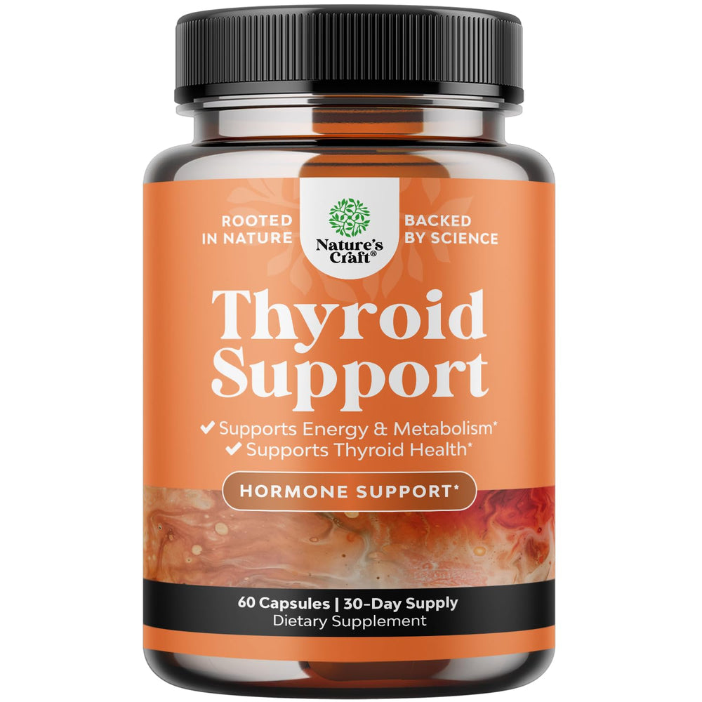Natures Craft Herbal Thyroid Support bottle showing daily energy balance potential.