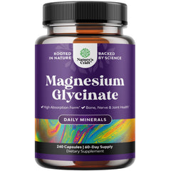 Natures Craft high-absorption magnesium glycinate bottle front view for daily calm.
