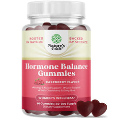 Natures Craft Hormone Balance Gummies jar for daily PMS support and mood balance.