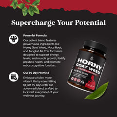 Nature's Craft Horny Goat Weed label front highlights key ingredients and usage