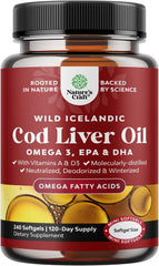 Natures Craft Icelandic cod liver oil softgels bottle for cardiovascular support