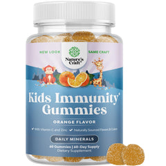Natures Craft Kids Immunity Gummies bottle for daily immune support.