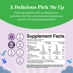 Natures Craft Kids Iron Gummies pour shows tasty, easy-to-take iron for energy.