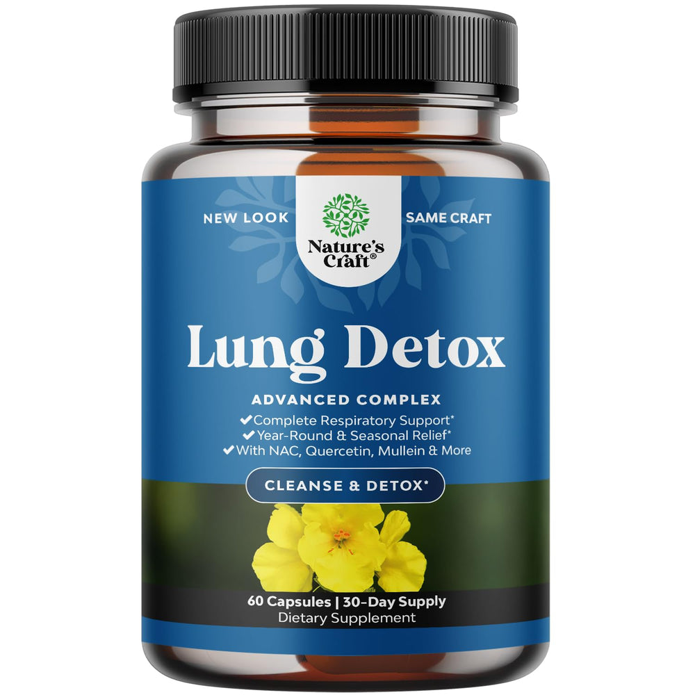 Natures Craft Lung Detox bottle label with clear branding and dosage guidance