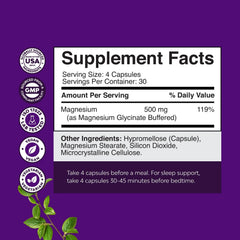 Natures Craft magnesium glycinate capsules close-up highlights high absorption for daily use.