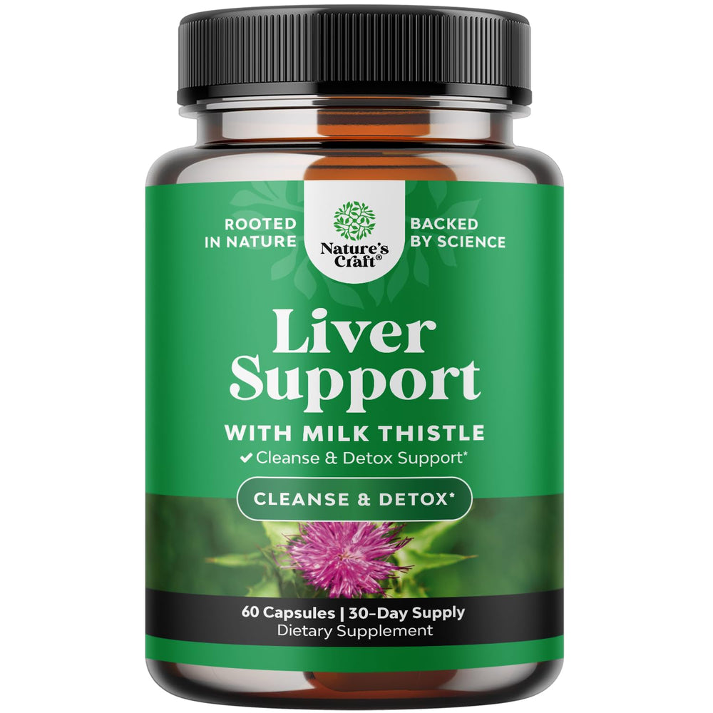 Natures Craft Milk Thistle Liver Support bottle shows premium herbal daily wellness