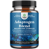 Nature's Craft Mood Support bottle close-up highlighting calming adaptogens for daily stress relief.