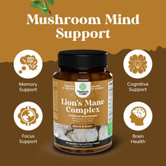 Natures Craft Mushroom Complex ingredients Chaga Reishi graphic highlights antioxidant synergy