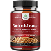 Nature's Craft nattokinase bottle close-up showing 2000 FU potency for circulatory support.
