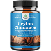 Natures Craft Organic Ceylon Cinnamon Tablets bottle with high-potency extract for daily immune support