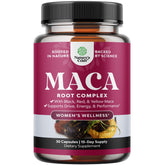 Natures Craft Organic Maca Root Capsules for Women in a bottle offering daily wellness support.