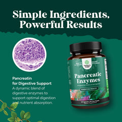 Natures Craft Pancreatin digestive enzymes pack highlighting 3-in-1 formula