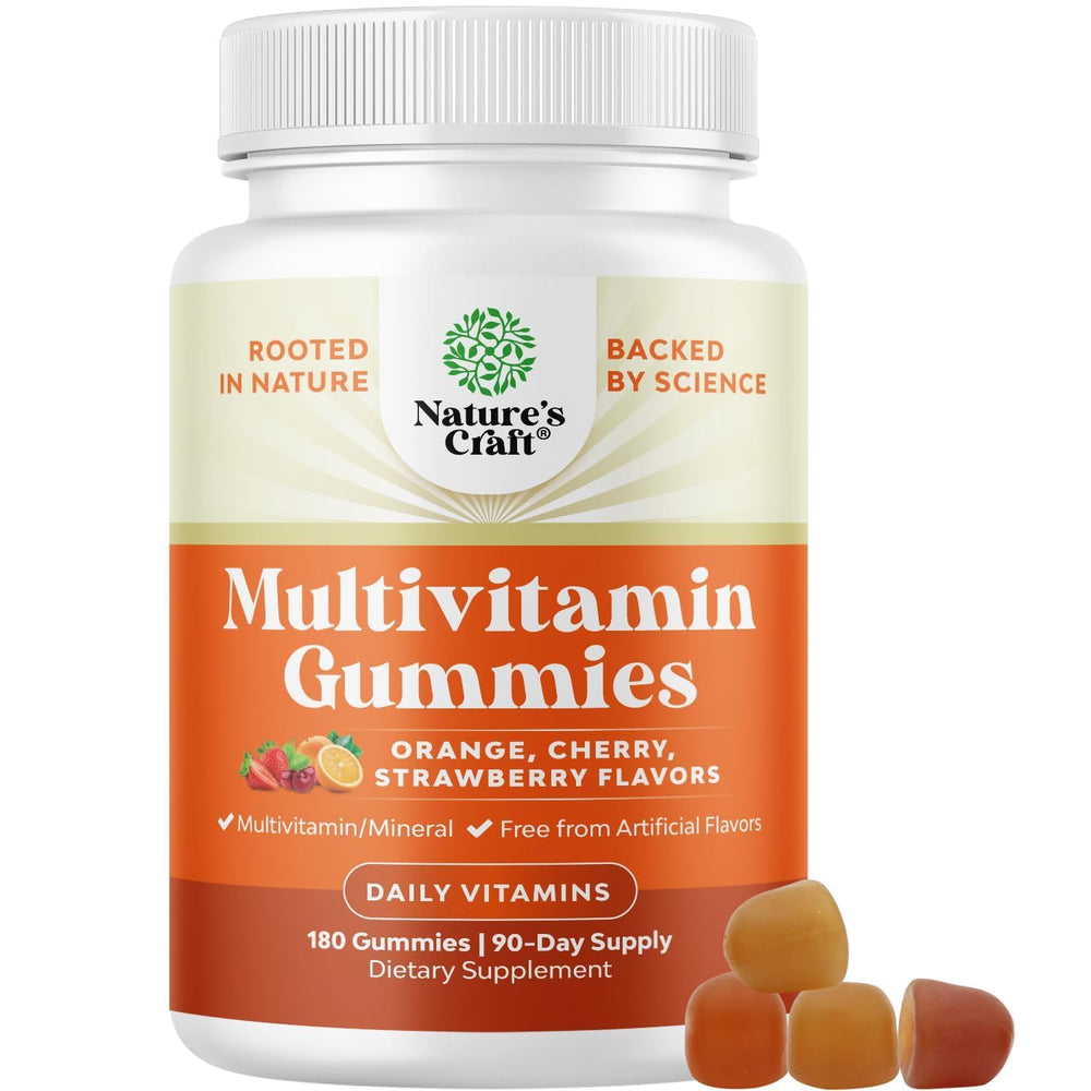 Natures Craft potent daily multivitamin gummies bottle-front for daily energy and immune support