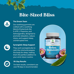 Natures Craft Pure Calm gummies label featuring L-Theanine and Ashwagandha.