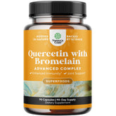 Natures Craft Pure Quercetin with Bromelain bottle for immune and respiratory support.