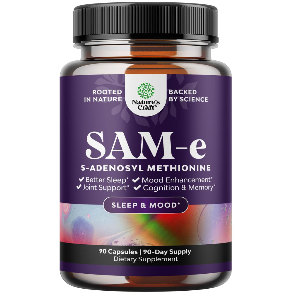 Natures Craft Pure SAM-e 150mg bottle for daily brain and mood support.