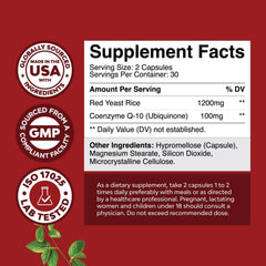 Nature's Craft red yeast rice bottle with 60-count capsules on display