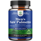 Natures Craft Saw Palmetto bottle with capsules for daily prostate support.